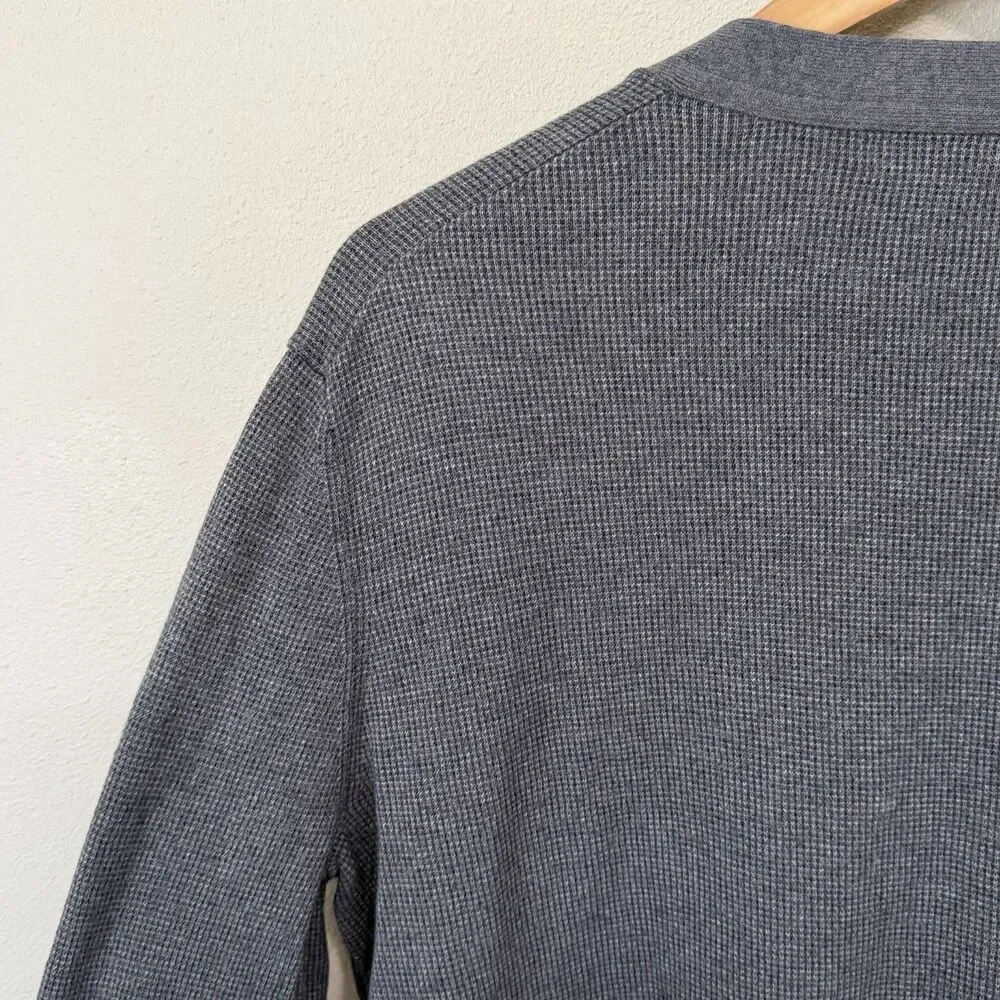 Banana Republic Luxury Blend Silk Cashmere Cardigan Sweater Mens L Grey V-Neck